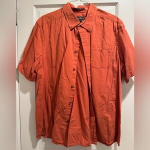 Eddie Bauer Men's Casual Orange Button-Down Shirt